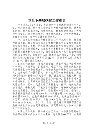 2024年党员下基层扶贫工作报告