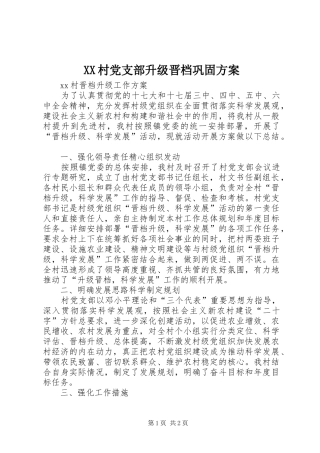 2024年村党支部升级晋档巩固方案