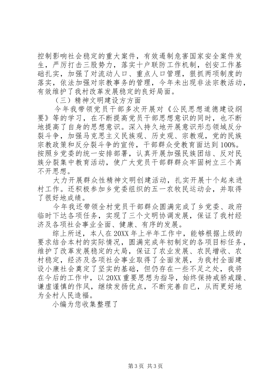 2024年村党支部书记年终工作总结_第3页