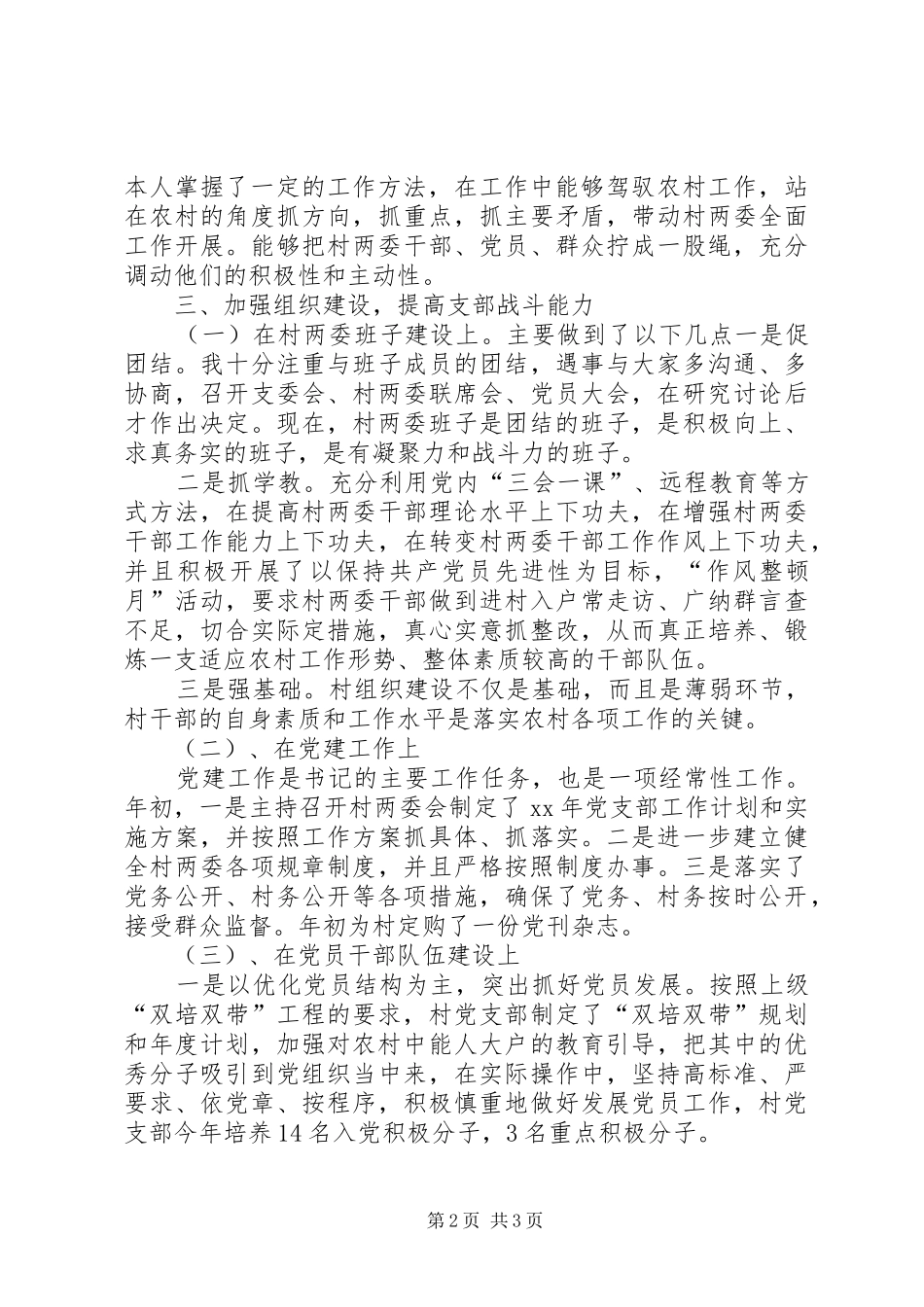 2024年村党支部书记述职述廉报告（二）_第2页