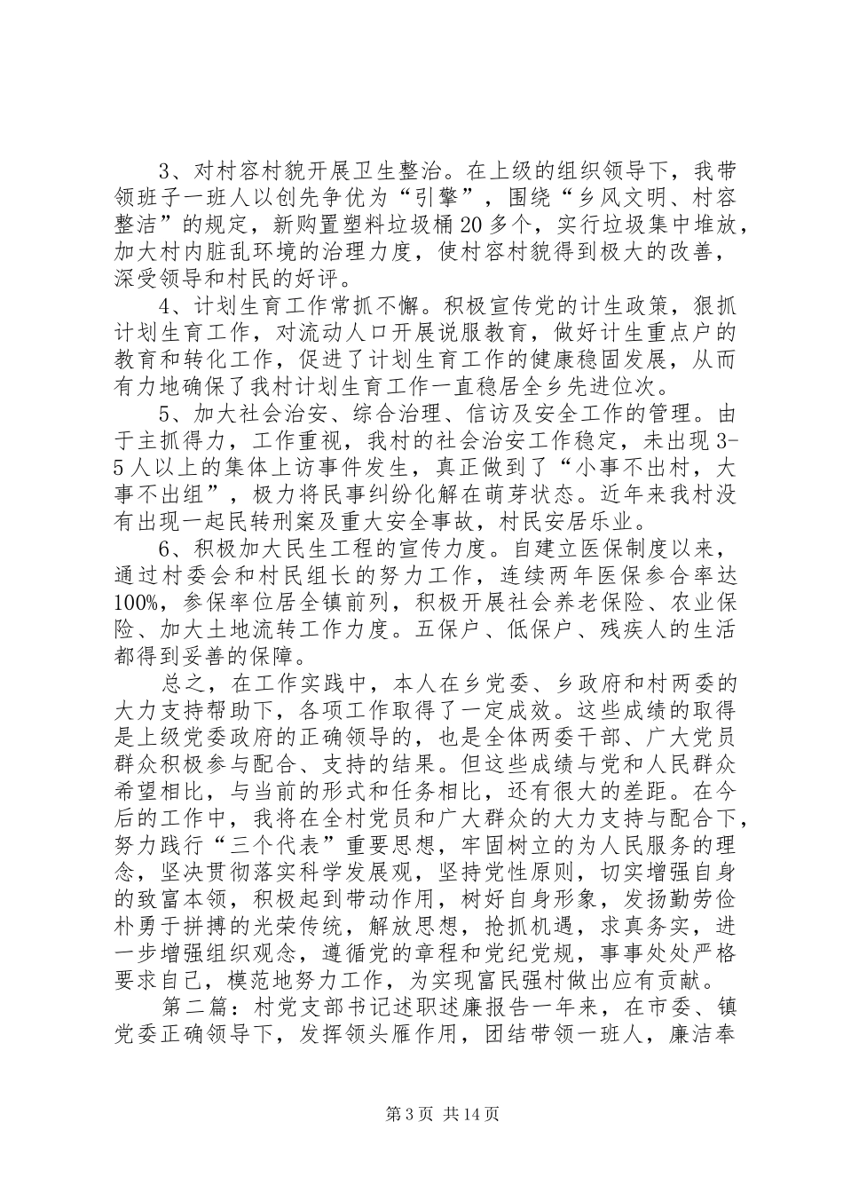 2024年村党支部书记述职述廉报告_第3页