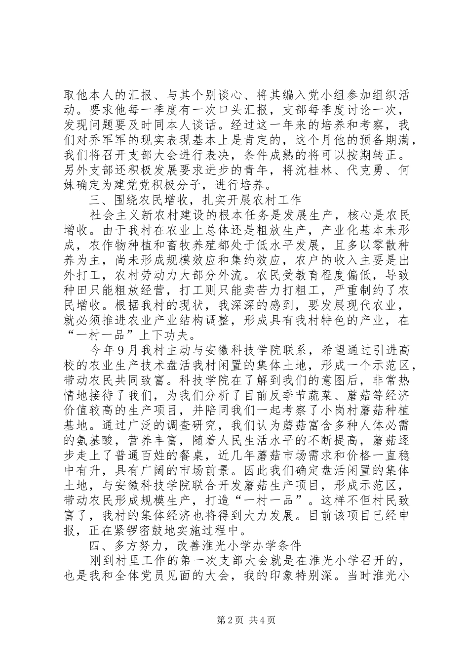 2024年村党总支第一书记终述职报告_第2页