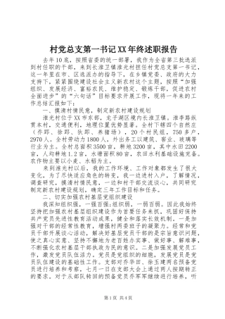 2024年村党总支第一书记终述职报告