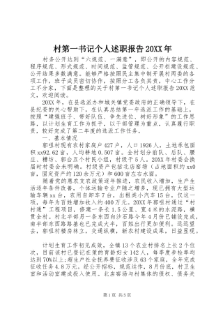 2024年村第一书记个人述职报告