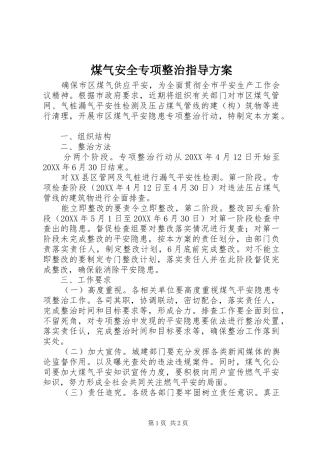 2024年煤气安全专项整治指导方案