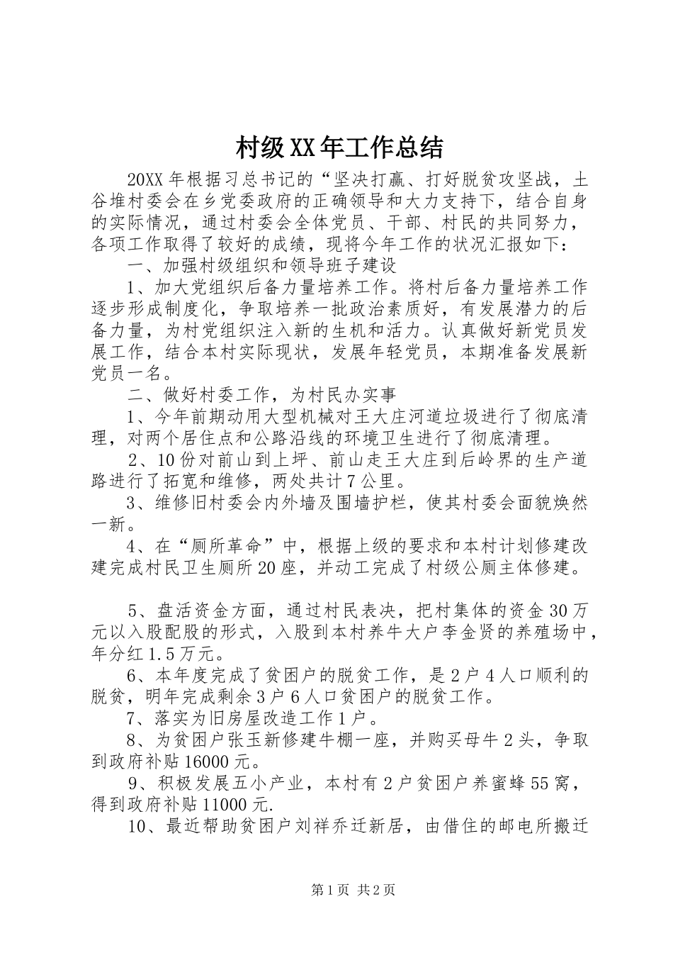 2024年村级工作总结_第1页