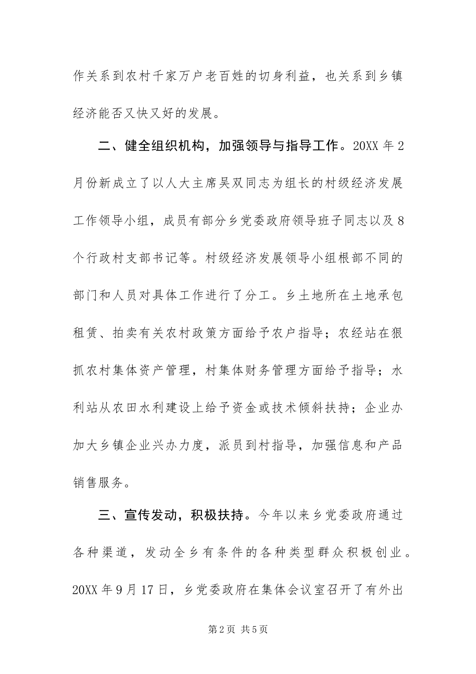 2024年村级经济发展总结_第2页