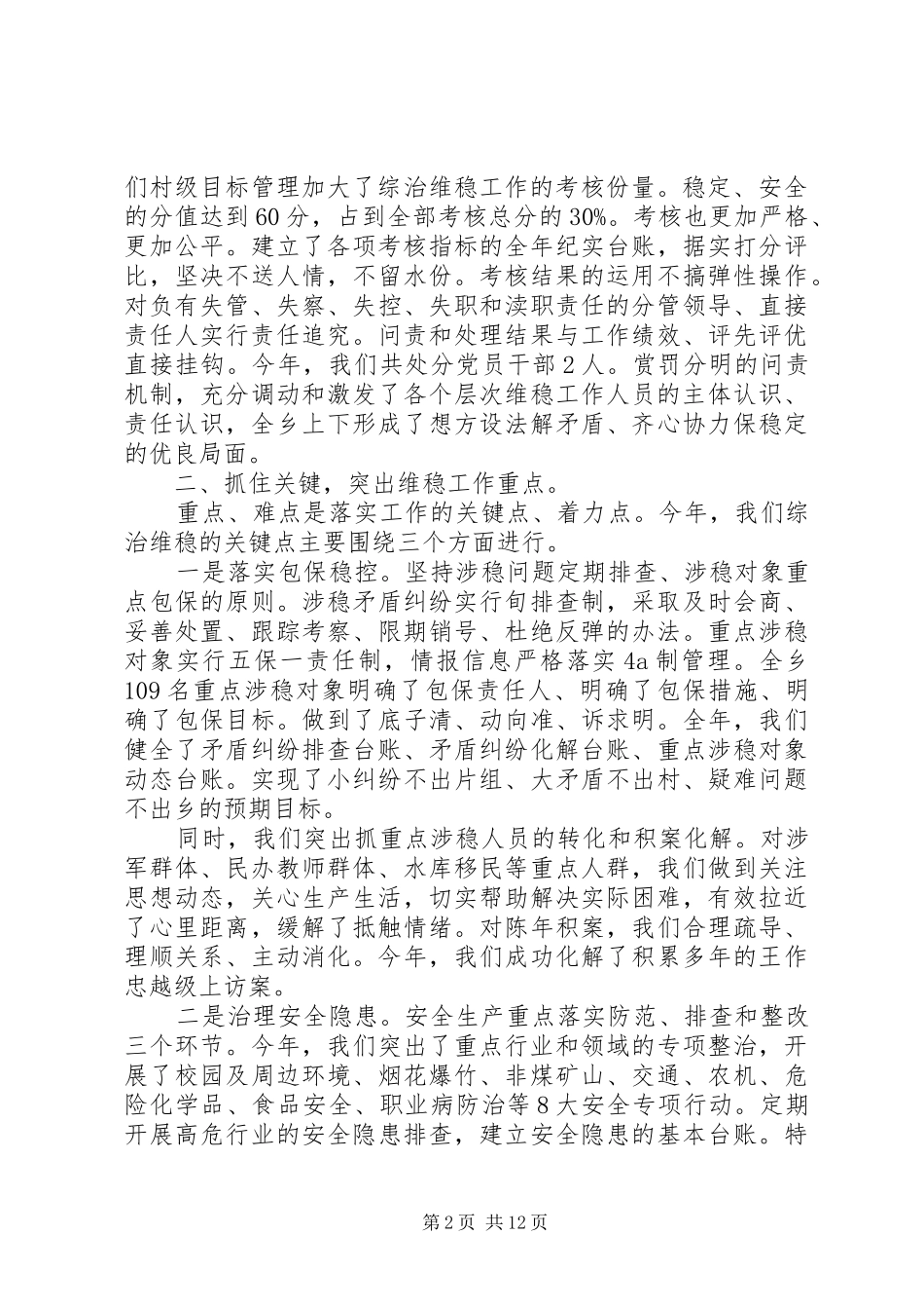 2024年村级综治工作总结_第2页