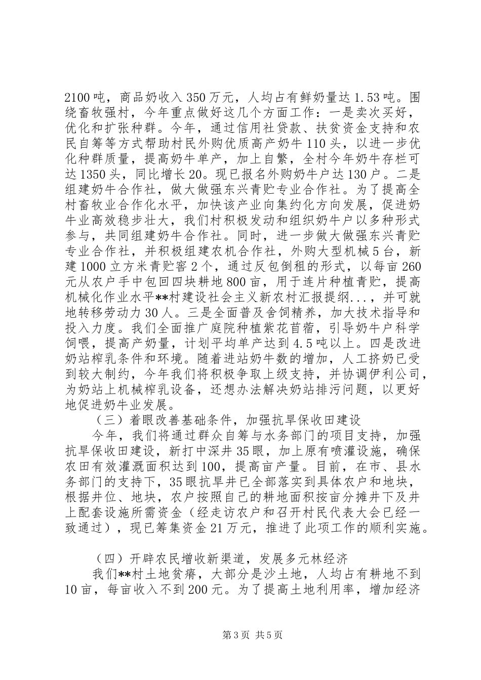 2024年村建设社会主义新农村汇报提纲_第3页