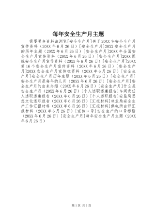 2024年每年安全生产月主题