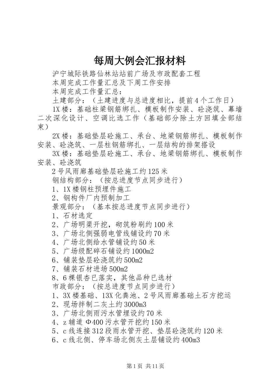 2024年每周大例会汇报材料_第1页