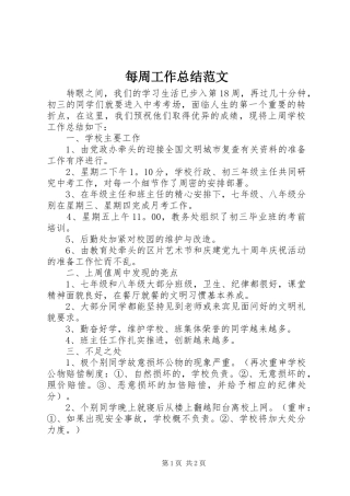 2024年每周工作总结范文