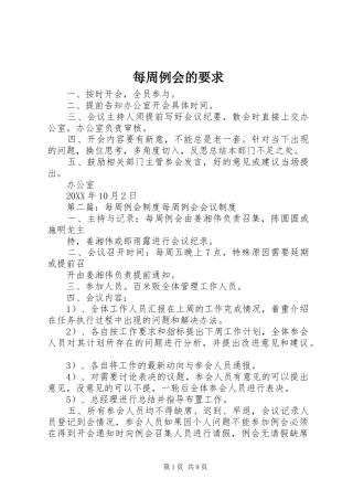 2024年每周例会的要求