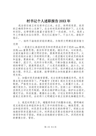 2024年村书记个人述职报告