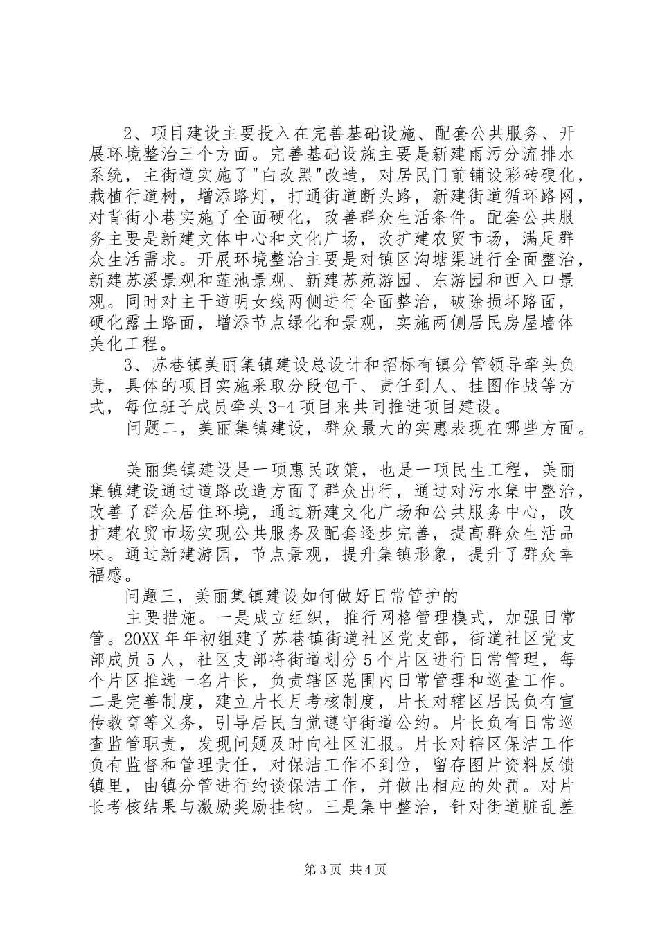 2024年美丽集镇建设工作开展情况汇报_第3页