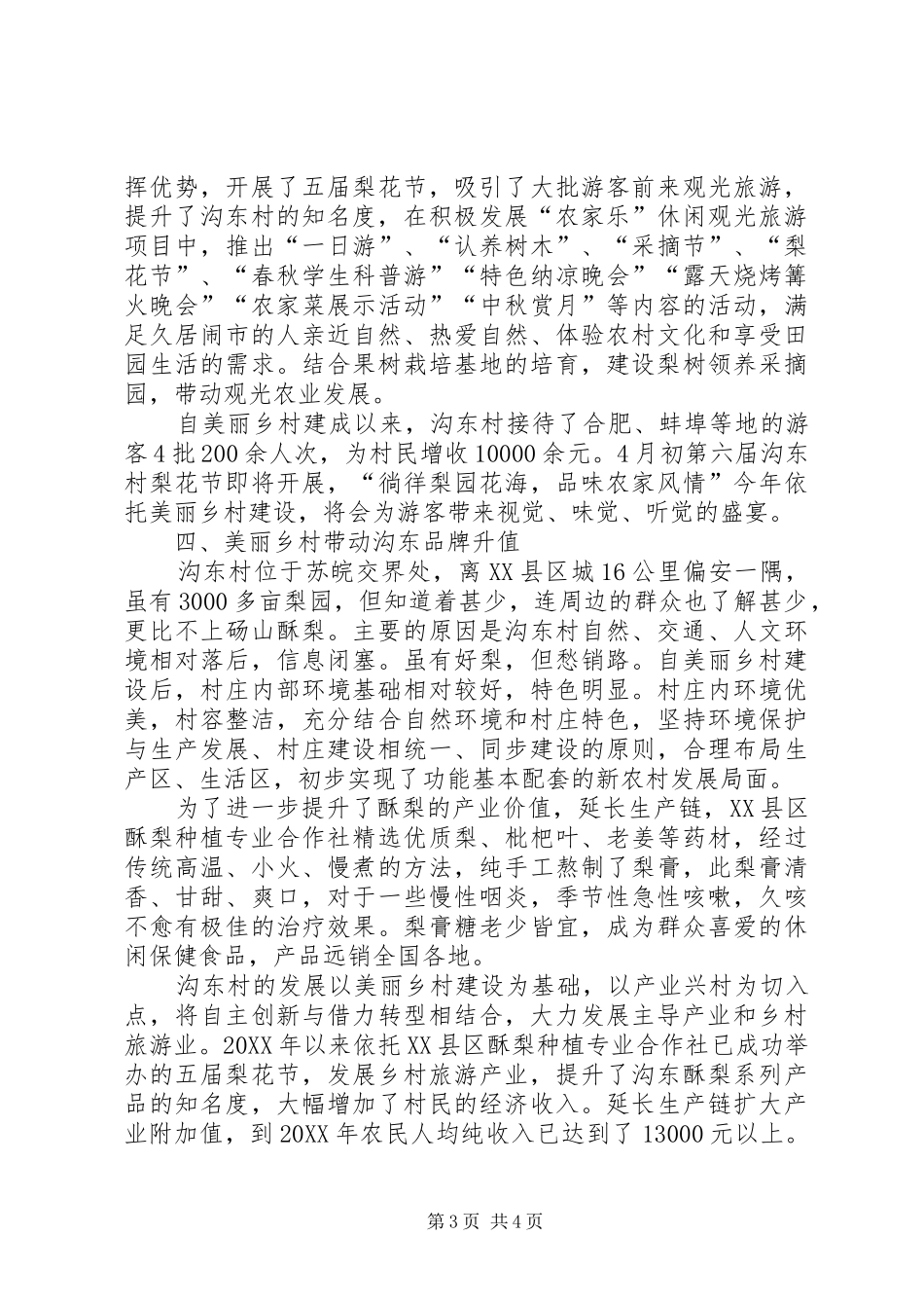 2024年美丽乡村建设产业旅游生态村建设汇报_第3页