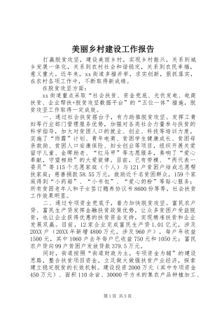 2024年美丽乡村建设工作报告