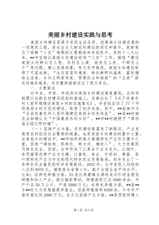 2024年美丽乡村建设实践与思考