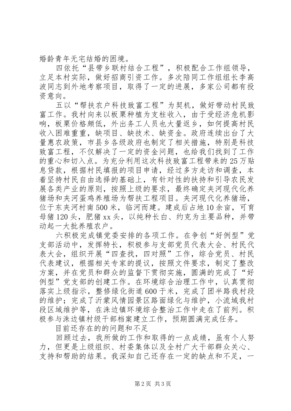 2024年村委会主任助理工作总结_第2页