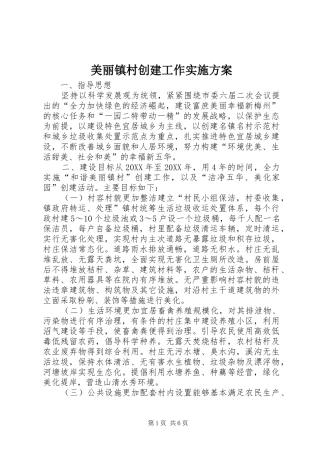 2024年美丽镇村创建工作实施方案