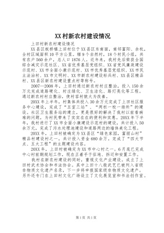 2024年村新农村建设情况