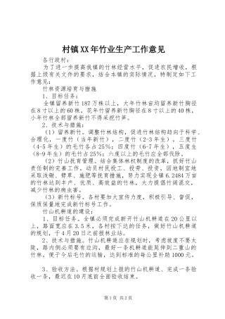 2024年村镇竹业生产工作意见