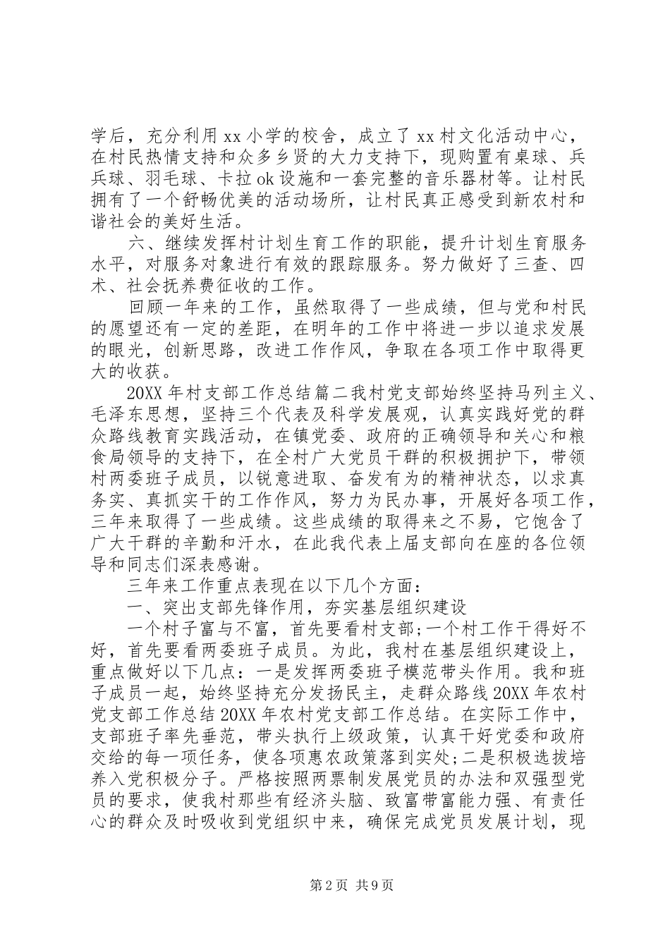 2024年村支部工作总结_第2页