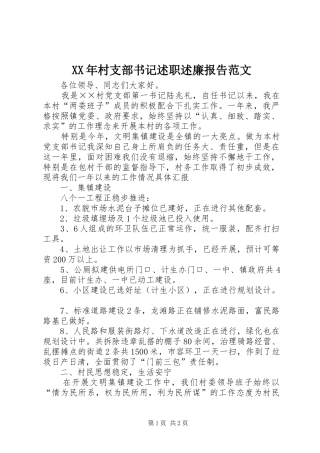 2024年村支部书记述职述廉报告范文