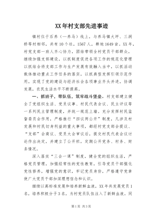 2024年村支部先进事迹