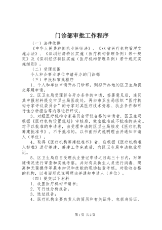 2024年门诊部审批工作程序