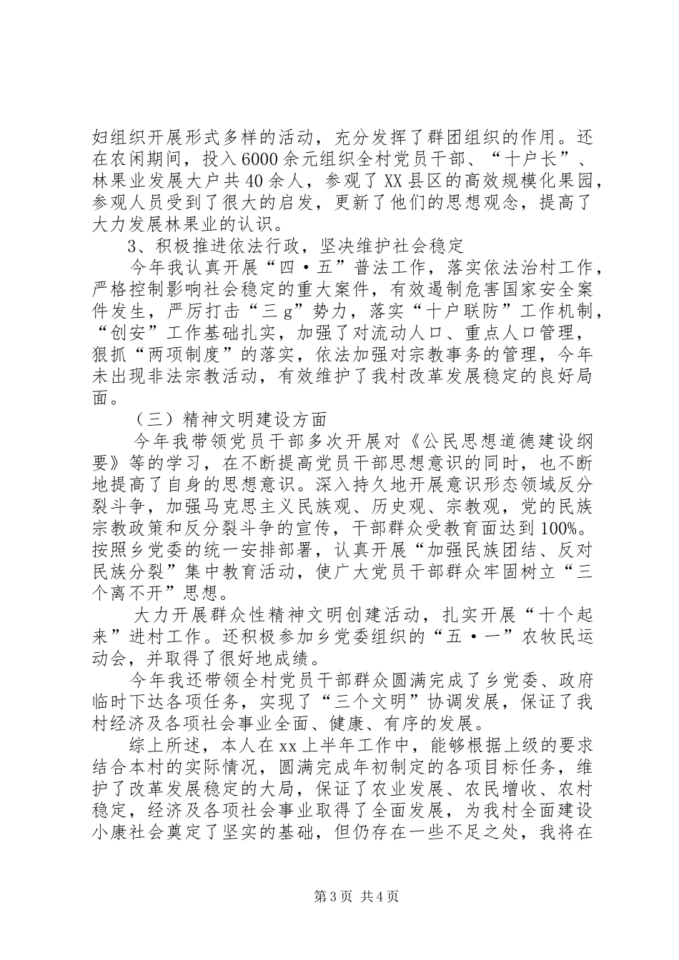 2024年村支书个人工作总结范文_第3页