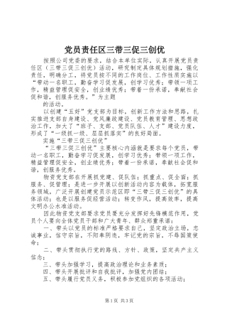 2024年党员责任区三带三促三创优