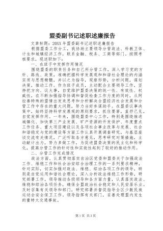 2024年盟委副书记述职述廉报告