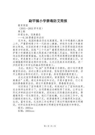 2024年勐罕镇小学禁毒防艾简报
