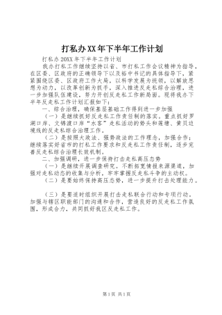 2024年打私办下半年工作计划