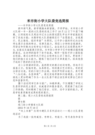 2024年米市街小学大队委竞选简报