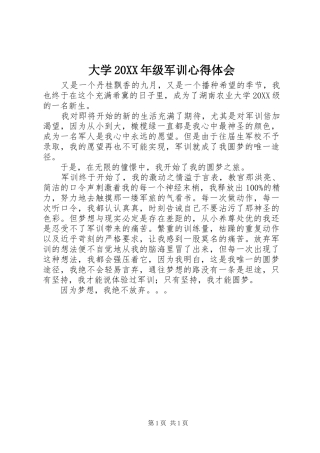 2024年大学级军训心得体会