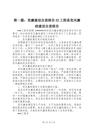 2024年党廉建设自查报告工程系党风廉政建设自查报告