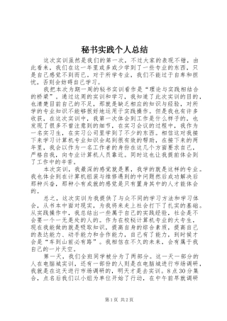 2024年秘书实践个人总结