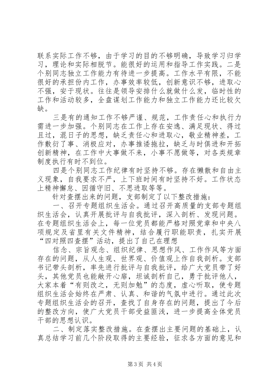2024年党员查摆问题清单模版_第3页