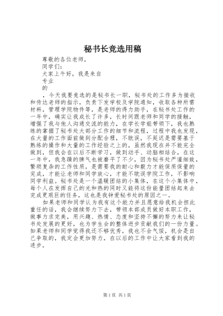 2024年秘书长竞选用稿