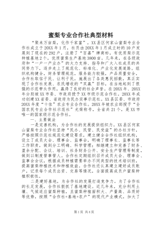2024年蜜梨专业合作社典型材料