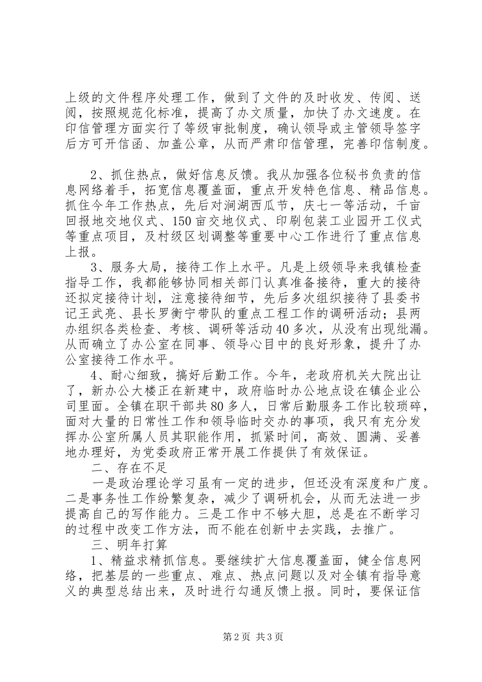 2024年党政办公室主任年度工作总结_第2页