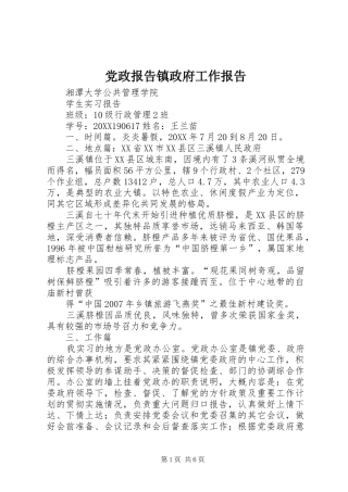 2024年党政报告镇政府工作报告