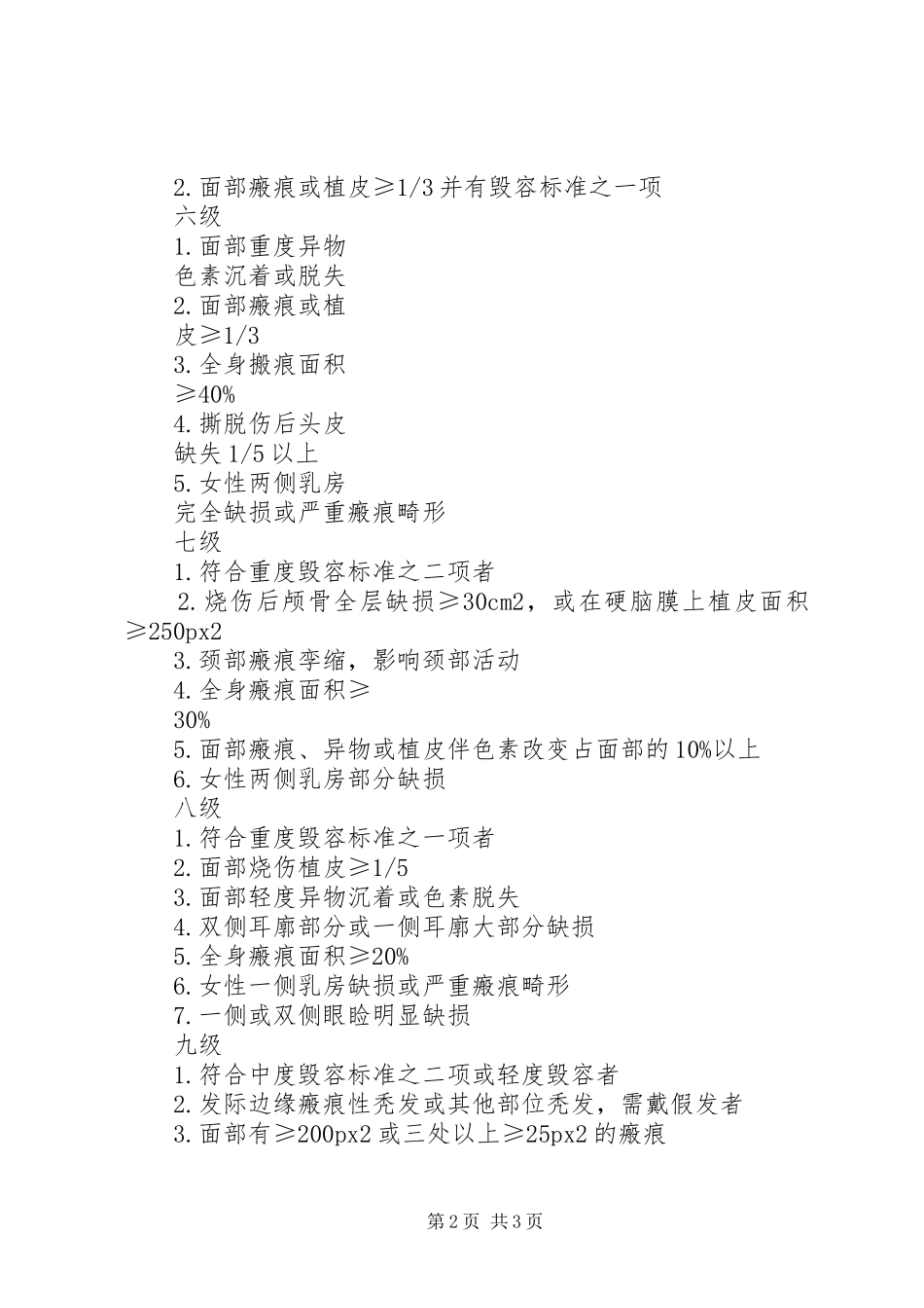 2024年面部重伤鉴定标准_第2页