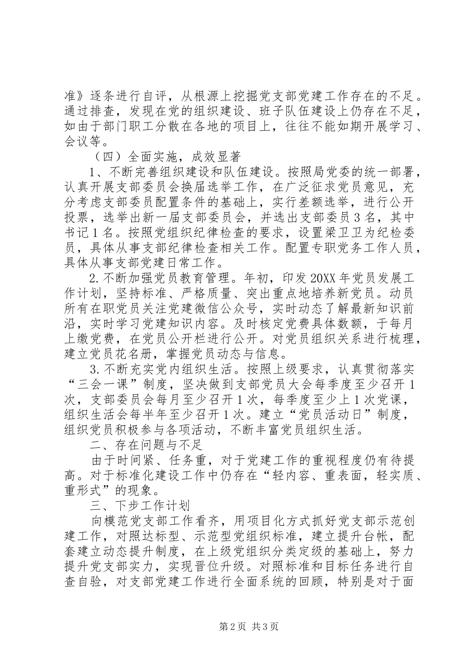 2024年党支部标准化建设自评报告_第2页