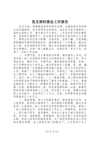 2024年党支部村委会工作报告