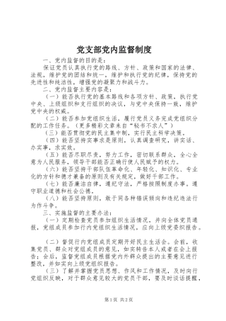 2024年党支部党内监督制度