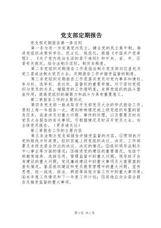 2024年党支部定期报告