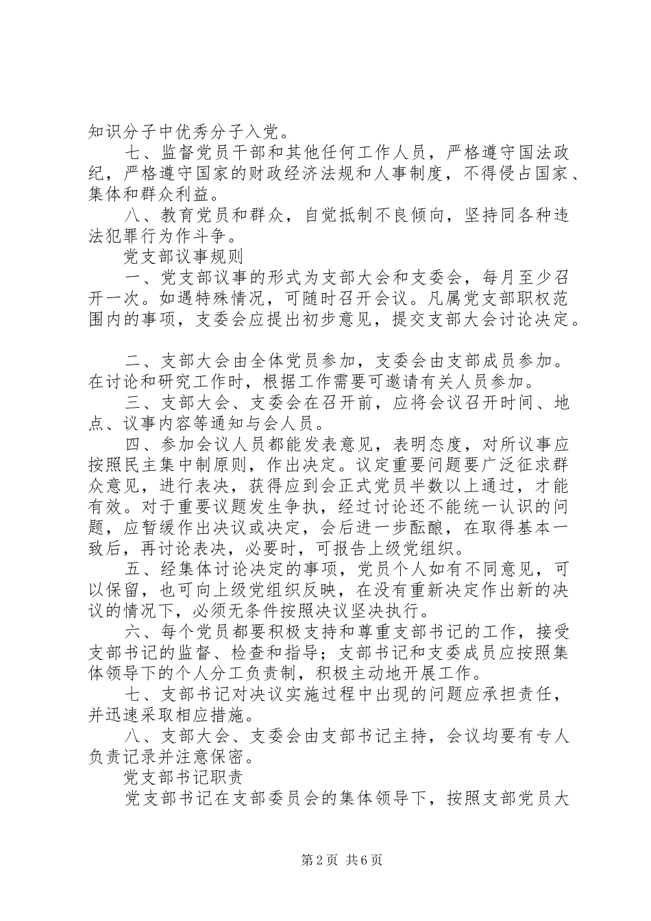 2024年党支部分工及各支部委员职责_第2页